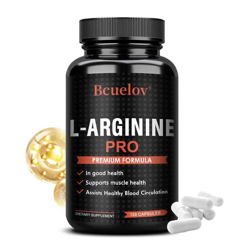 L-Arginine Capsules, Health & Wellness Supplement for Fitness Support, Boosts Athletic Performance, Muscle Growth & Stamina