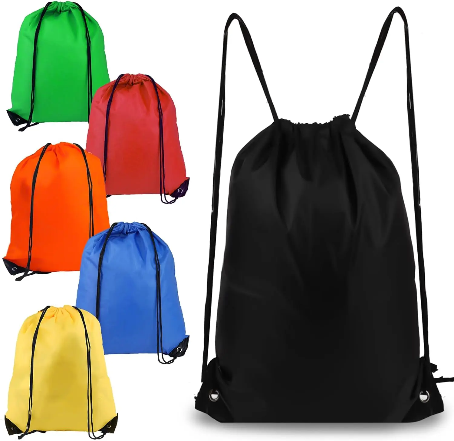 Backpack 6Pcs Drawstring Gym Bags, Backpack for Sports, Gym, Travel, Swimming, Beach (6 Colors)