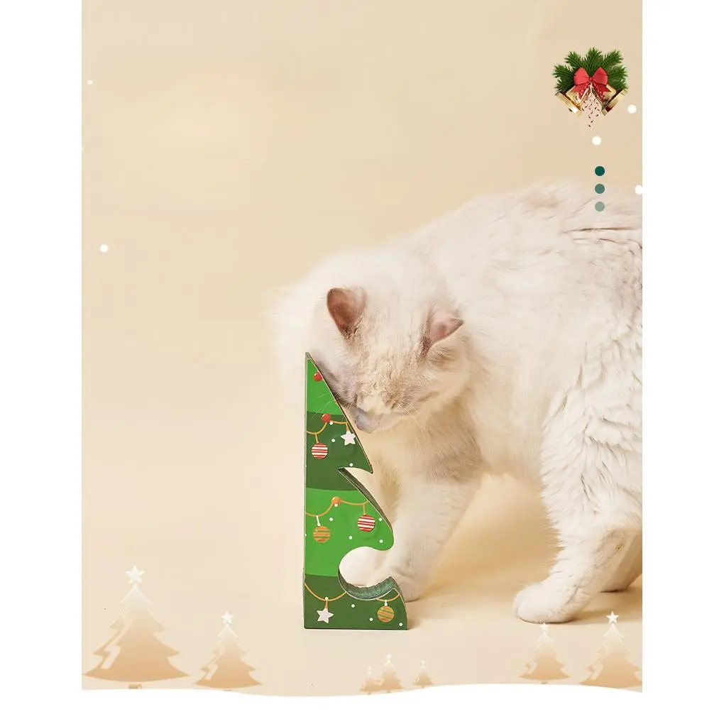 Seals Hug Pets Christmas Tree Accordion Cat Scratcher - Creative, Durable & Scratch-Resistant, Lint-Free, Safe & Eco-Friendly