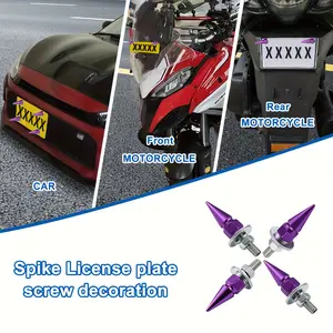 Stainless Steel & Aluminum License Plate Screws, Durable Fasteners for Cars, Trucks, Motorcycles, Easy Installation, Rust-Resistant Design, Automotive Vehicle Accessories
