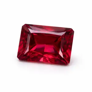 Lab Red Spinel: 14x10mm Emerald Cut 7ctw