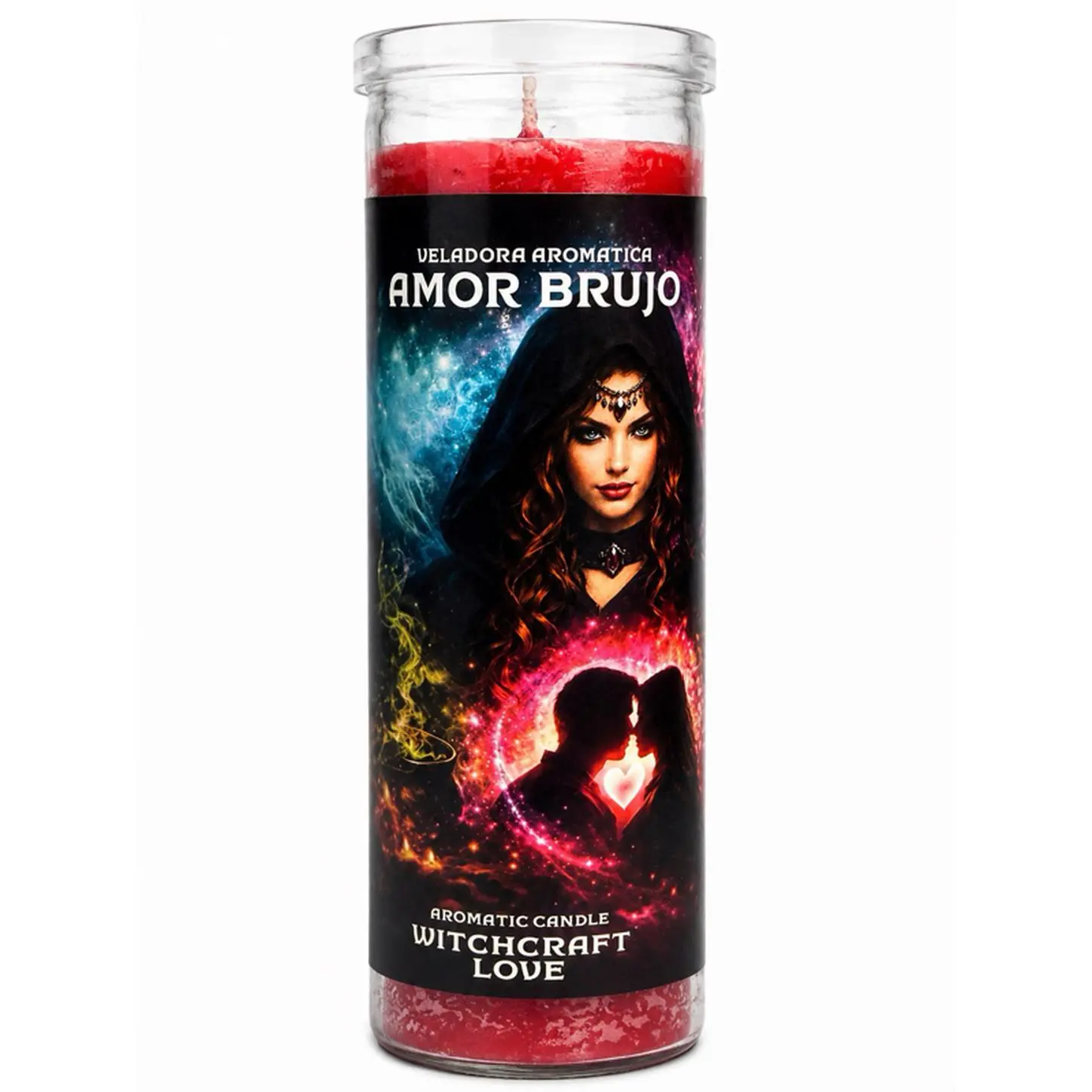 Amor Brujo Aromatic Candle for Love & Passion - Enhances Romantic Connection & Revives Relationships - Traditional Spiritual Tool for Attraction & Desire