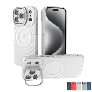 For iPhone 17/17 Pro/17 Air/17 Pro Max/16/15/14/13 Case,MagSafe Compatible iPhone Case with Invisible Camera Kickstand,Soft TPU Cover with Textured Grip,Anti-Scratch Protective Case