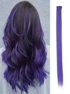 Lehanhair 3pcs Women's Trendy 20inch Long Straight Synthetic Clip-in Hair Extensions, Natural Fluffy Striking Hair Extensions for Highlight, Fashionable Hair Pieces for Daily & Party Decoration