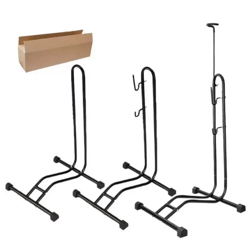 3-In-1 Stable Bicycle Floor Stand - Compact Freestanding Upright Parking Storage Rack for Garages, Fits Mountain/Road Bikes, Max 27.5 in Wheel Diameter, No Extra Space Waste Bike Tools & Equipment Accessory