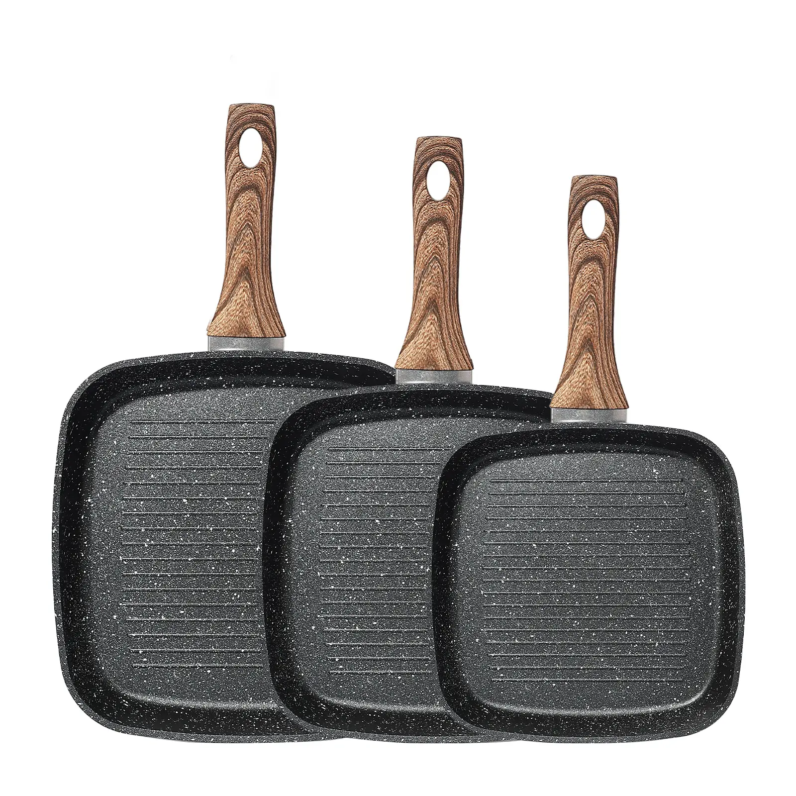 Black-3Pcs Skillet Set