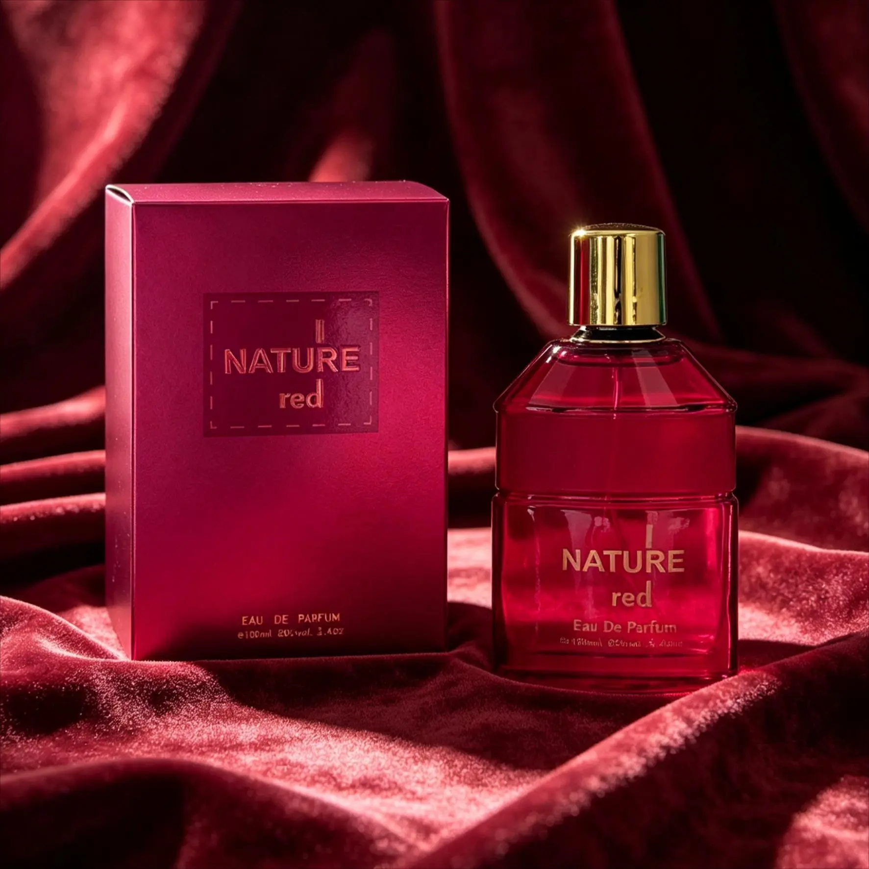 NATURE red Eau de Parfum for Women, Long-Lasting & Bold Layered Scent, 100ml EDP for Daily Wear, Elegant Red Bottle, Single Item