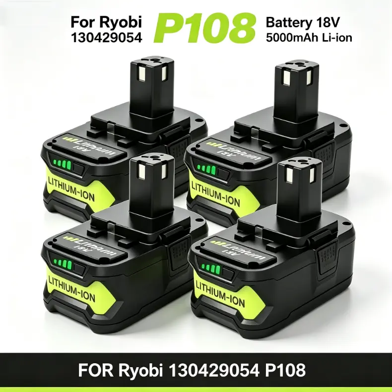 4Pack 8000mAh 18Volt Li-ion Battery for Ryobi P108 P107 P105 P104 P103 P102 Cordless Tools | Fast Charge Supported Flexvolt Lithium Ion