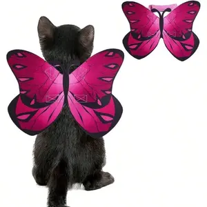 Spooky Cute Lightweight Bat Shape Pet Cosplay Kit - Cat Bat Wings, Puppy Collar Leads, Halloween Party Decoration & Dress Up Accessories for Cats & Dogs