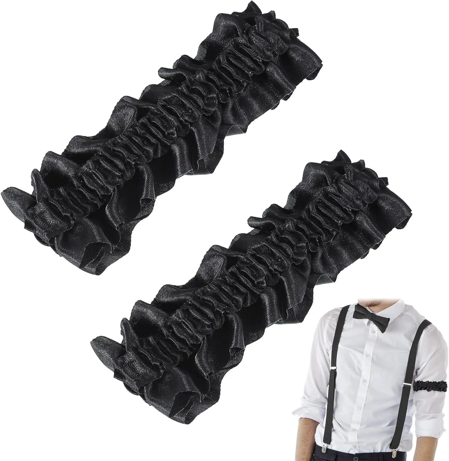 2 count Roaring 20s Armband Garter for Men Sleeve Shirt Costume Anti Slip Arm Holder Garter Belt for 1920s Party