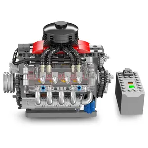 Mould King 10171 V8 Engine Building Blocks Set - 487 Pcs Functional STEM Mini V8 Engine Kit, DIY Engineering Model, Ideal for Kids & Adults Ages 8+, Creative Gift, Bricker Build Sets | Exquisite Mechanical Collectible Car Enthusiasts