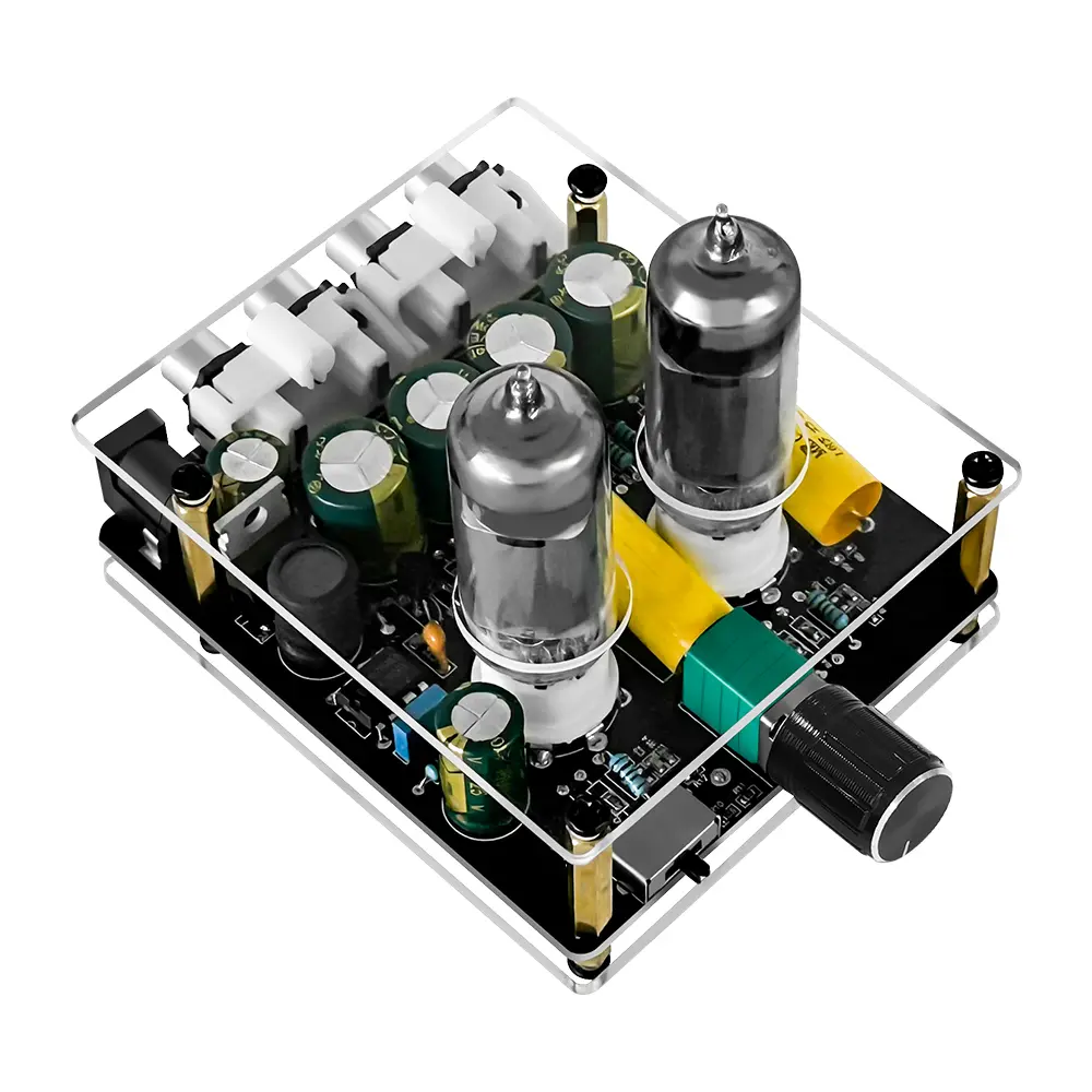 High Fidelity Stereo Vacuum Tube Pre Amplifier Board - Adjustable, Mobile, Noise-Reducing, 3-Switch Sound Modes, Upgrade Audio Buffer Preamp with Stable Connection for Home Stereos, Desktop Speakers, Digital, Rca Jacks