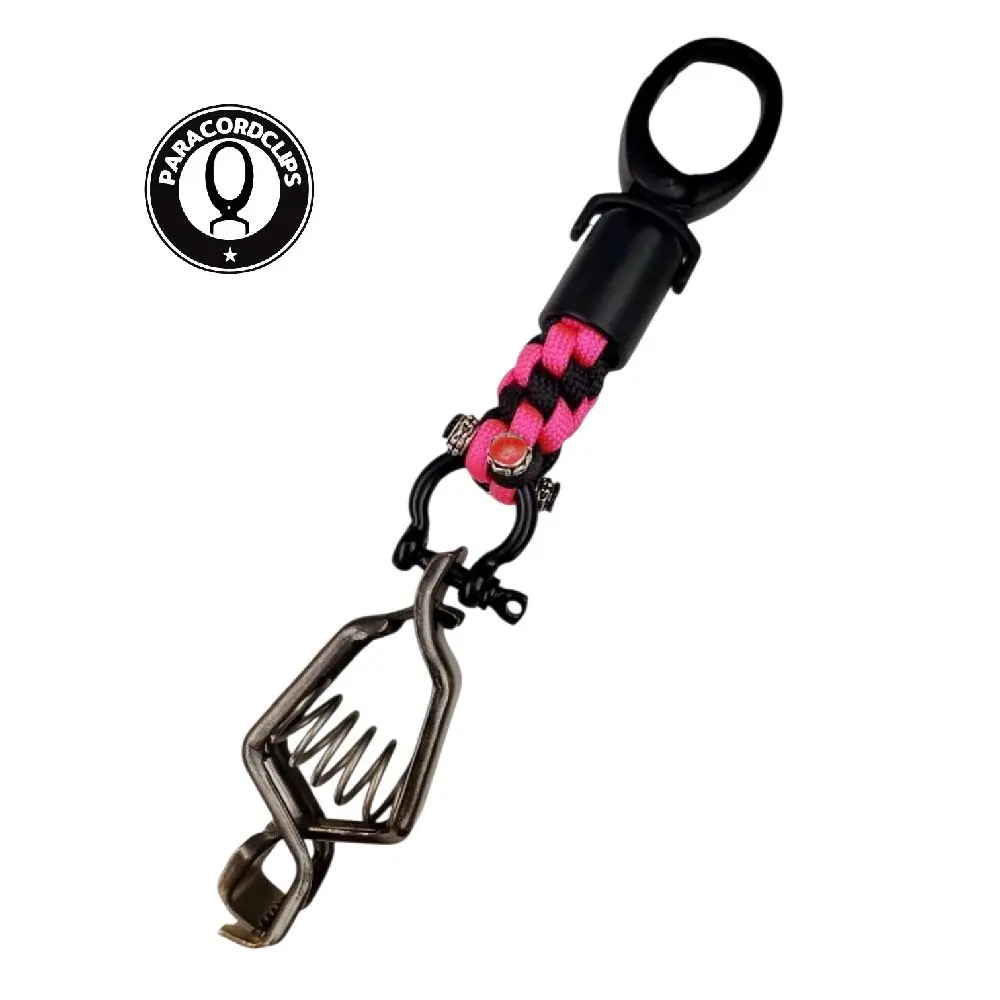 PARACORDCLIPS THE BLACK NOIR PINK AND BLACK GLOVE CLIP