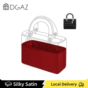 Fits Lady Dior Micro/Mini/S/M/L DGAZ Silk Purse Organizer Insert, Silky Smooth Luxury Handbag & Tote Shaper