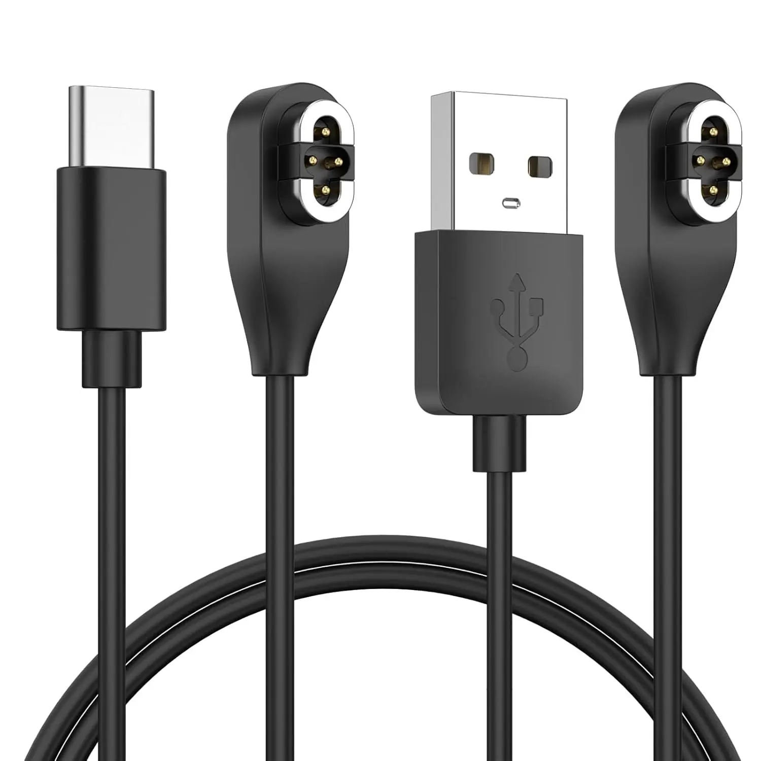 2 Pack Compatible for   ,  Charger Cord Compatible with Aftershokz Aeropex AS800,  OpenRun Pro, OpenRun, OpenRun Mini, OpenComm  Conduction Headphones (USB+USB C)