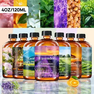 4OZ Natural Essential Oils for Aromatherapy- Lavender, Peppermint, Eucalyptus, Frankincense Home Fragrances Scented Oils For Flavored Air, Diffusers