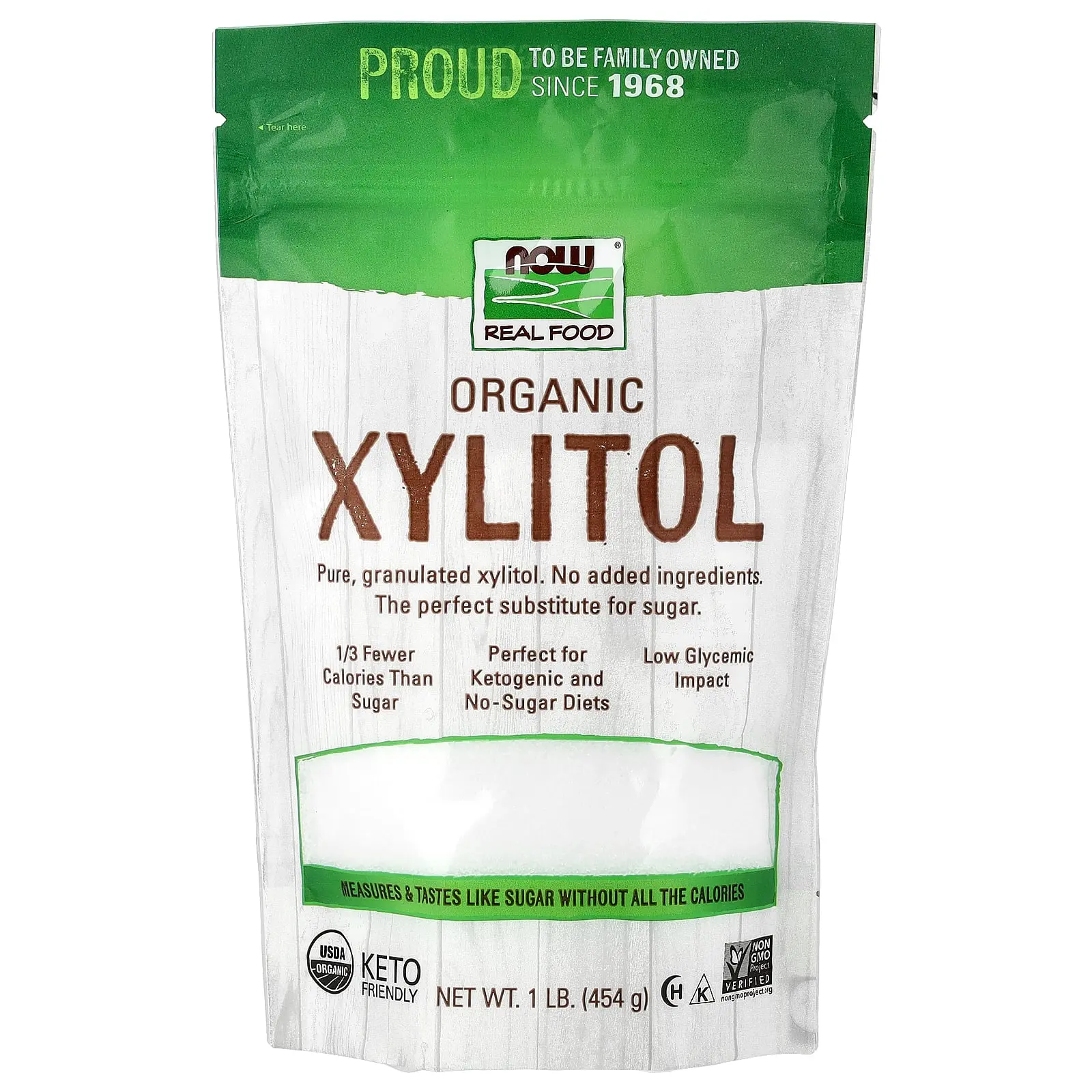 NOW Foods Real Food, Organic Xylitol, 1 lb (454 g)