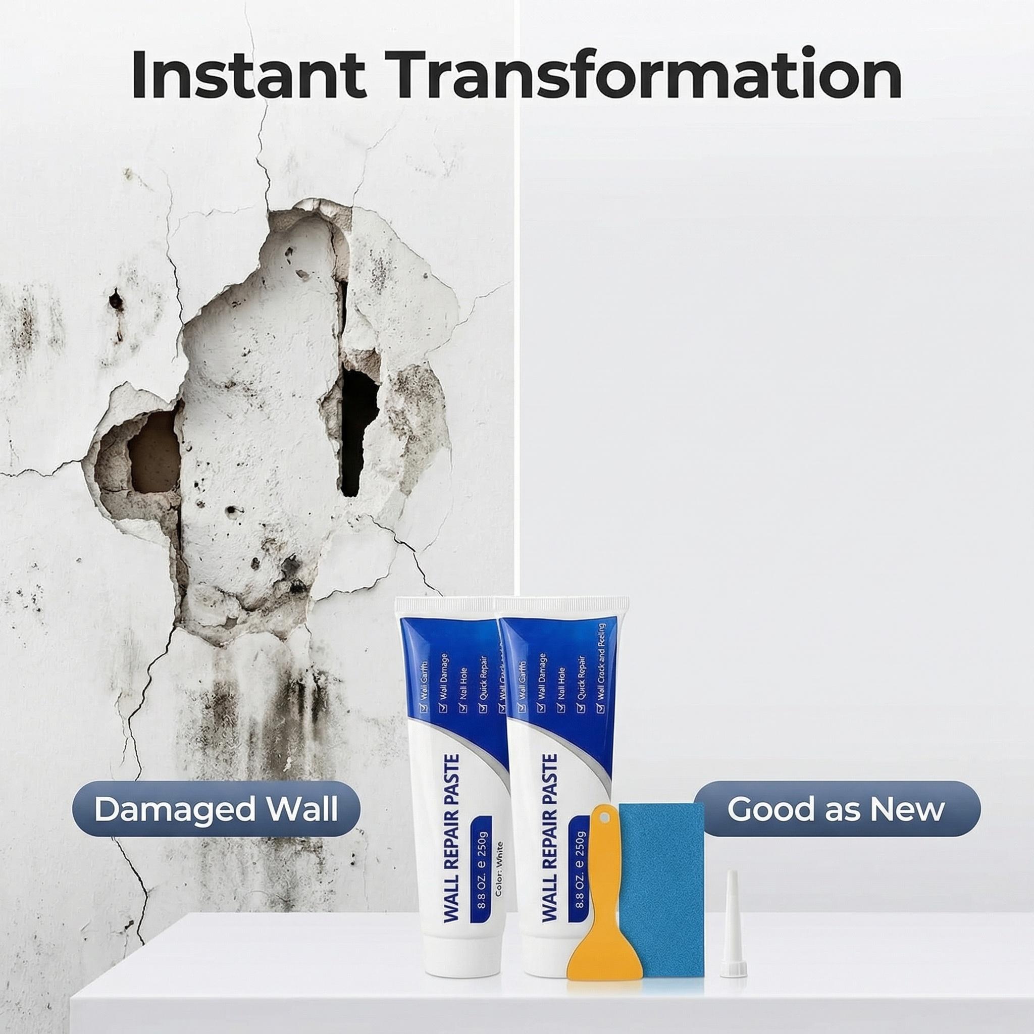 Wall patching compound, wall repair paste, wall restoration latex, wall putty paste
