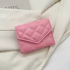 FAURALA Vegan Leather Tri-Fold Wallet for Women, Compact Slim Minimalist Card Holder with RFID ID Window, Small Solid Color Wallet features multiple card slots and secure snap closure, Minimalist Wallet