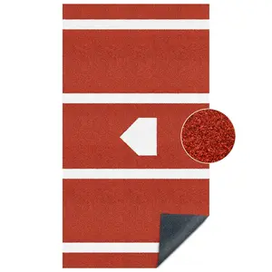 Premium 10*3.8 ft baseball hitting mat, featuring indoor and outdoor portability, designed with a non-slip rubber base, usable as a batting cage mat and home plate, suitable for hitters, pitchers and catchers training.