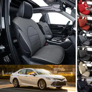 EKR Custom Fit Toyota Camry Car Seat Covers (Fits 2012-2026 L LE XLE Hybrid SE XSE SE Sport TRD SE Nightshade) Full Leather Black Waterproof Stain-Resistant Easy Install All-Season Car Seat Protection Interior Upgrade 2-Year Warranty fathersdaygift