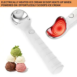 Rechargeable Heated Ice Cream Spoon, Electric Hard Ice Cream Spoon, Metal Spoon, Ip67 Waterproof, LED Display, Easy to Clean, Ice Cream Scoop