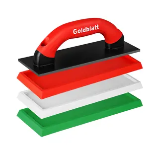 Goldblatt Grout Float with 3 Replaceable Pads, 3-3/4" x 9-5/8" Rubber Grout Float for Tile with Soft-Grip Handle, Tools for Floor & Wall Tiles, Smooth Application for Epoxy & Concrete