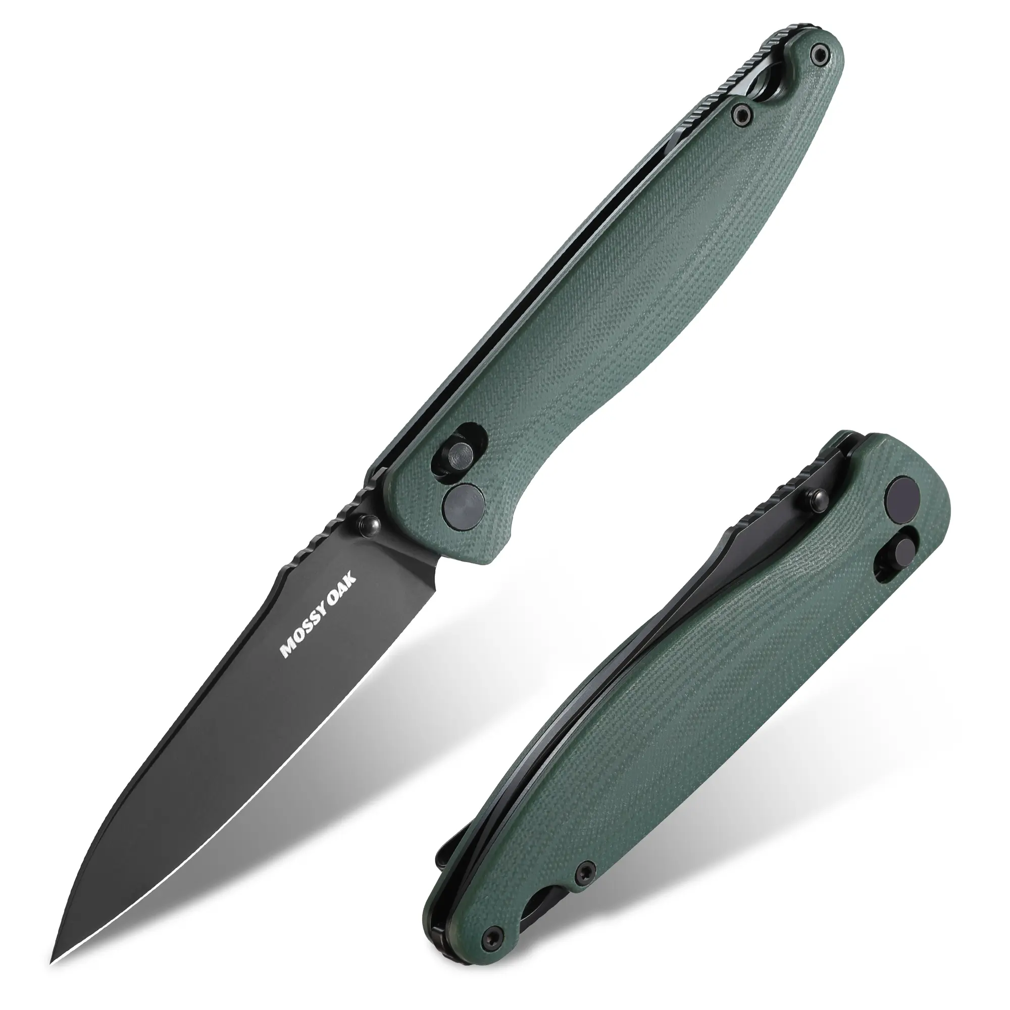 #backtoschool MOSSY OAK Folding Pocket Knife, 3.54" D2 Steel Blade with G10 Handle, EDC Folding Knife with Pocket Clip, Suitable for Camping, Tactical, Survival, Hiking and Hunting