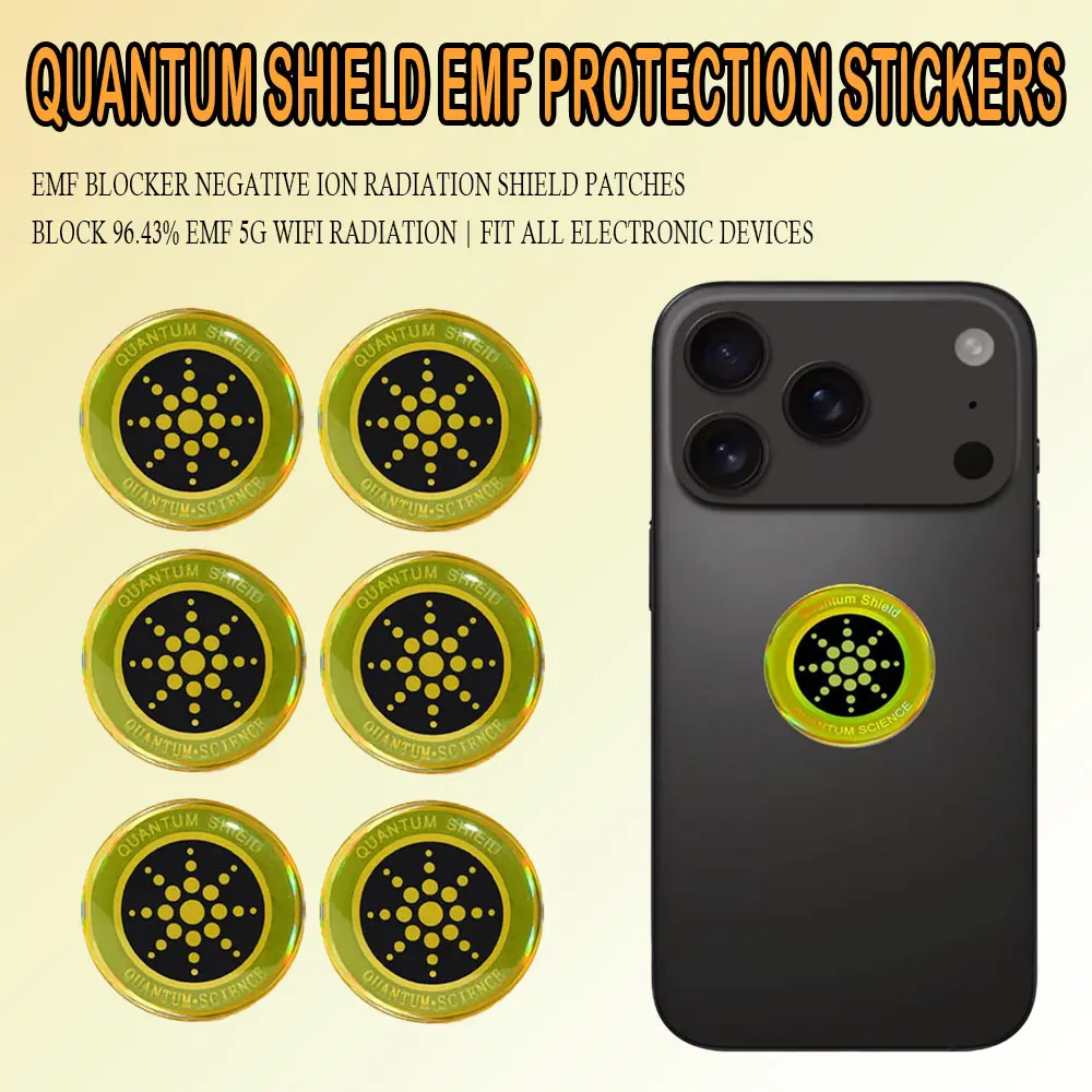 6pcs EMF Stickers Blocker Chip Neutralize Radiation Shield Protection for Cell Phones Cases and Electronic Devices WiFi 5G Tablets Laptops Computers TV Monitors Earbuds