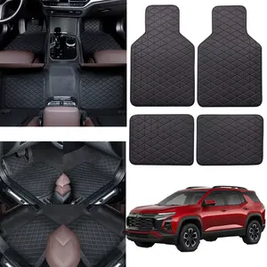 Universal 4PCS All-Weather Car Floor Mat Set – 2X Fully Enclosed PVC Mats + 2X Anti-Slip Mats for Sedan/SUV/Truck (Black)