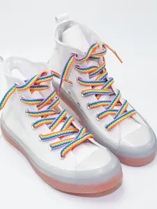 Rainbow Stripe Pattern Shoelaces, Fashionable Sneaker Laces for Women & Men, Casual Versatile Shoes Accessories for Daily Wear