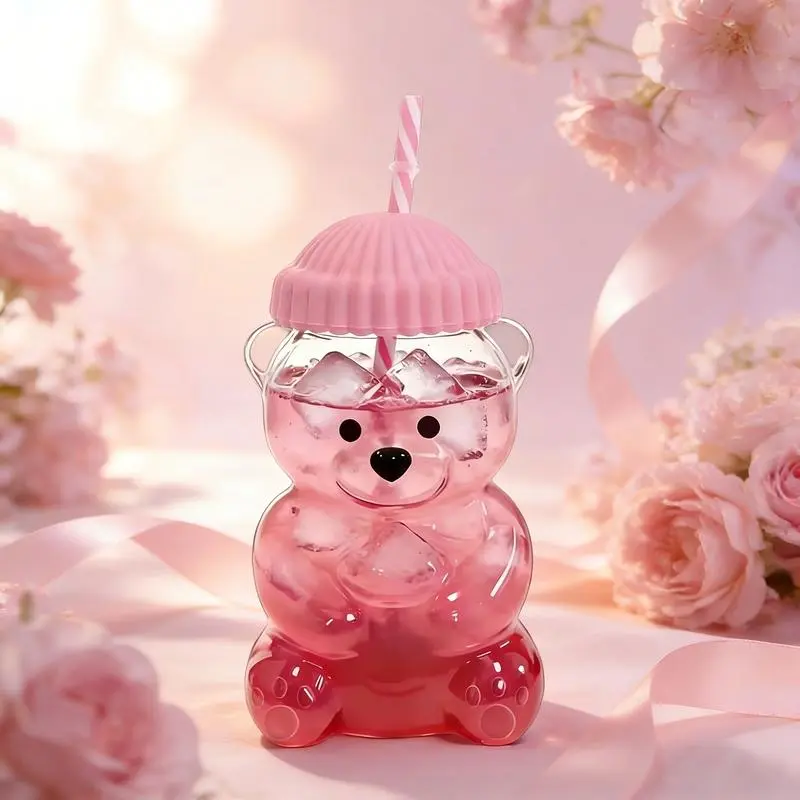 starbear cup,Adorable Teddy Bear Glass Straw Cup Seasonal Drinkware Coffee & Beverage Cup with Green Lids High Borosilicate Glass Tumbler for 2026 Holiday Collection Mug Shaped Tumblers Bottles ice coffee glass,the milk cup cocktail drink