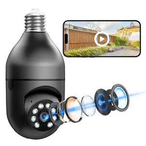 WESECUU Security Camera Bulb 3MP HD Night Vision 2-Way Audio 2.4GHz Wi-Fi Indoor/Outdoor Remote Access EseeCloud Easy Install E27 Socket