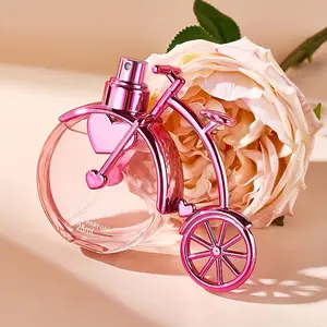 1PCS 0.85oz(25ML)Pink Bicycle Shape Perfume,Elegant And Refreshing Date Perfume,Fresh Floral Spray Perfume,Elegant Floral Fragrance,With Gift Box Packaging,Long-Lasting Charming Personal Perfume For Women,Birthday Gifts, Floral Scents Perfume