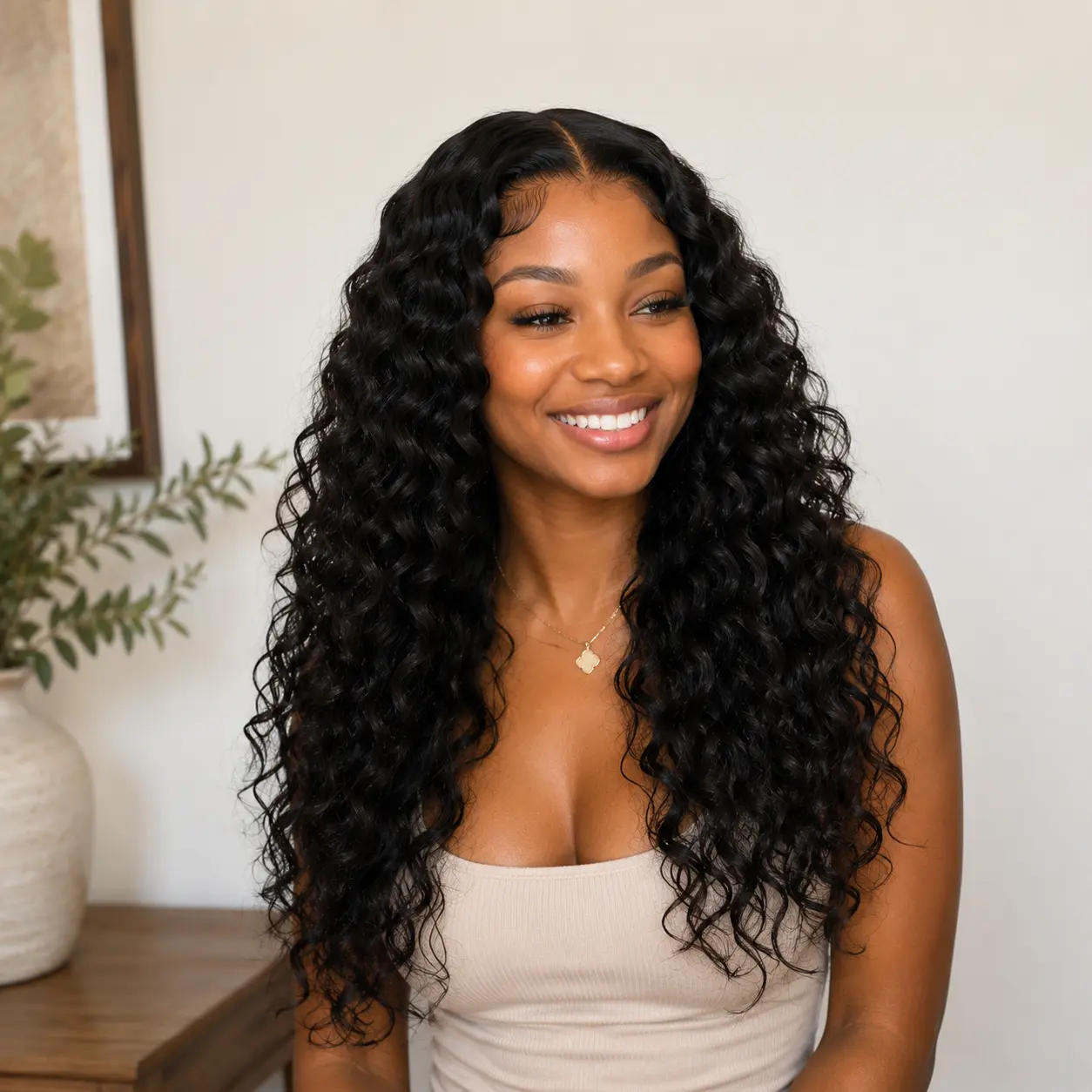 IFLY 13x4 HD Lace Front Deep Wave Human Hair Wig | Pre-Cut Lace | Pre-Plucked Hairline | Invisible Knots | Adjustable Elastic Band | Trendy and best-selling wigs