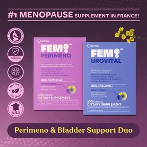 UPSA FEM Perimenopause & Bladder Support Healthcare Edible Menopause Supplement (2 Packs) - Vitamin-Infused, Non-Hormonal Botanical Extracts, Clinically Tested, Vegan, Non-GMO, Made in France, Mom Gift