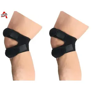 Sports Knee Compression Sleeves, Adjustable Patellar Stabilizer Knee Brace, Anti-Slip Support & Shock Absorption for Meniscus Tear, Unisex One Size for Running, Cycling, Basketball, Volleyball & Mountaineering