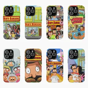 Trendy Bobs Burgers Graphic Shockproof Funny Cartoon Burger Phone Case, Cartoon case Compatible With iPhone 11 -17, Samsung S24 - S26