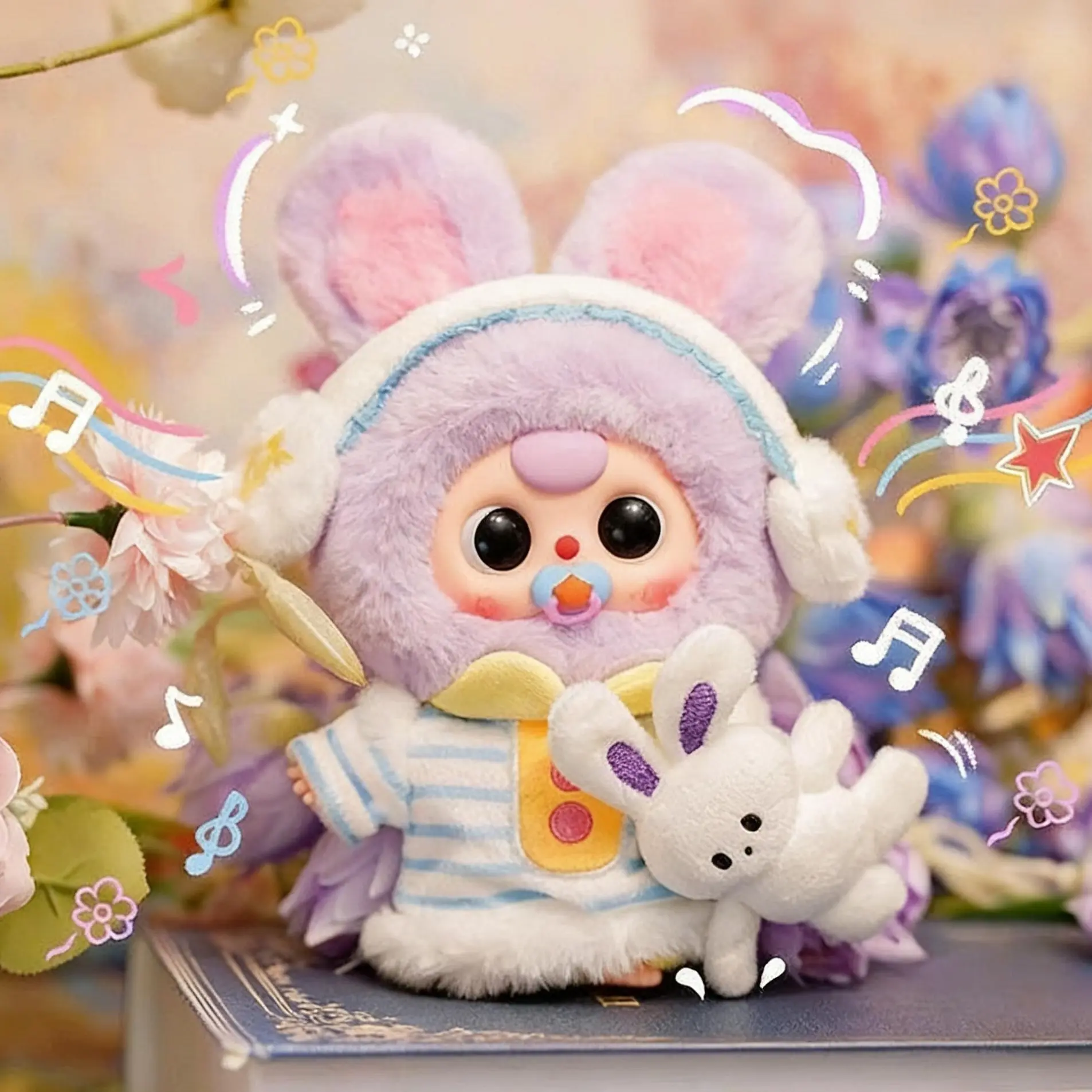 Babythree-Sweet Dream 100% Mystery Boxes Collection Bag Pendant Bunny Plush Dolls Soft Collectibles Hidden Style 1 Hidden Probability:1/96