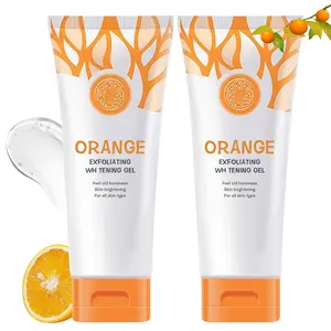 Natural Orange Exfoliating Gel Scrub - 2PCS 50g Body Care Cleanser for Face & Body, Deep Cleansing, Hydrating, Firming, Smooth Skin Exfoliator