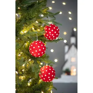 D3.9" Christmas Ball Ornaments, Decorative Hanging Ball Christmas Tree Ornaments for Holiday Party Decorations, Set of 6