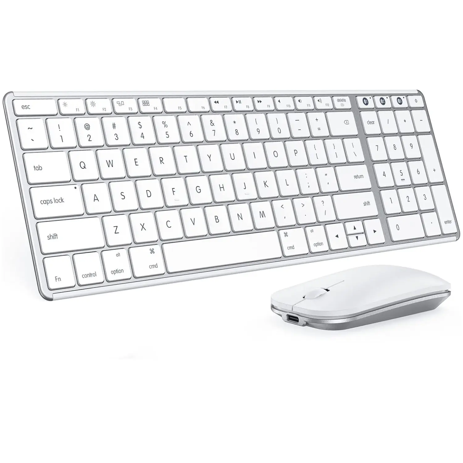 Seenda Bluetooth Keyboard and Mouse Combo for Mac, SKM64-2 Rechargeable Slim Wireless Keyboard Mouse Compact, 3 Multi-Device Connection, Compatible for Mac, MacBook Pro/Air, iPad, iPhone, Space Gray,summerwins