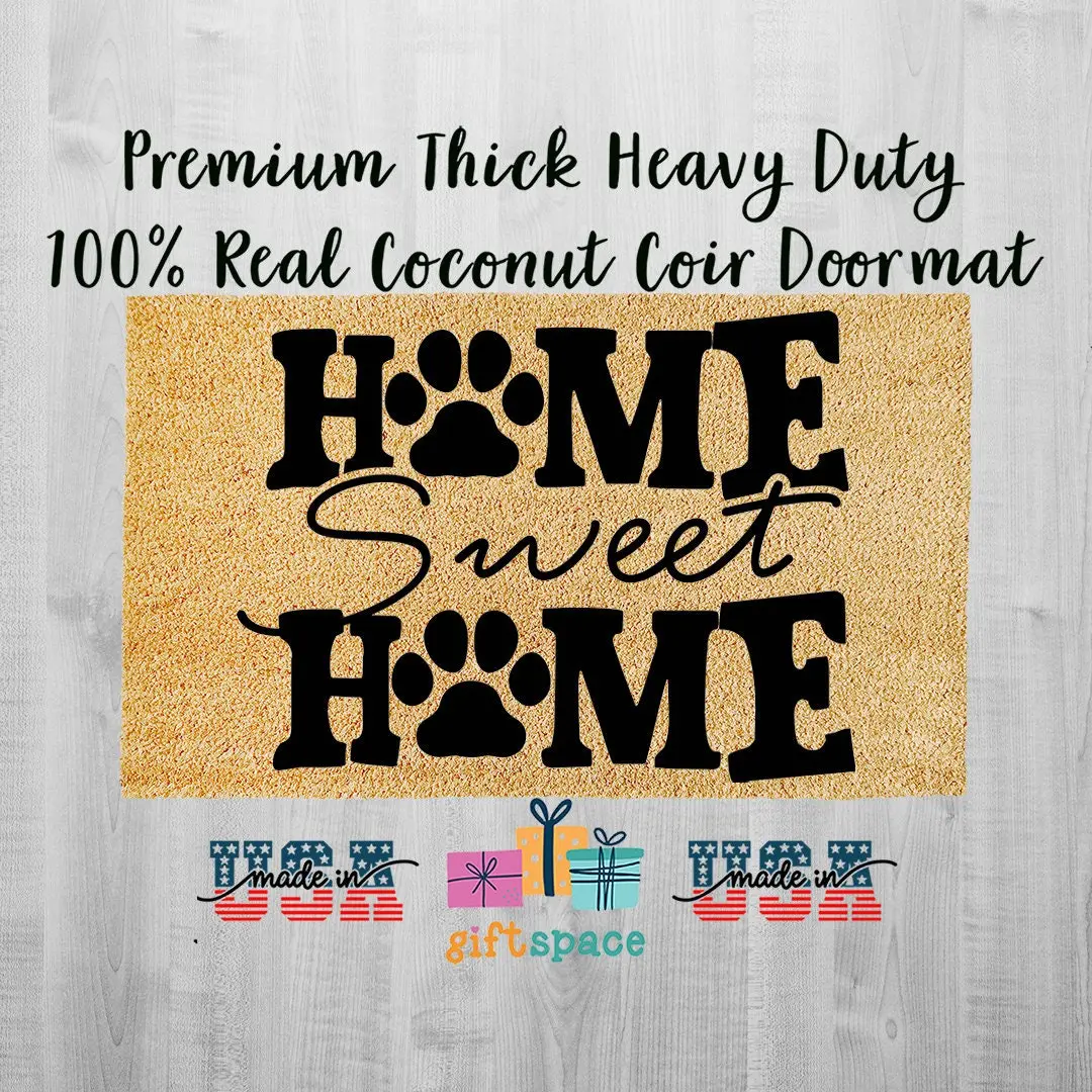 Doormat Home Sweet Home Dog Paw Print Welcome Mat Funny Doormat Gifts For Her Him Front Door Doormats First House Gift Welcome Mat 3267zz