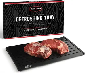 BLAZIN' THAW Defrosting Tray for Frozen Meat | 16" Family-Size | Aluminium Plate for Thawing Frozen Food | Natural Thawing Process | No Microwaves, No Cold/Warm Water Required | AVIEUS