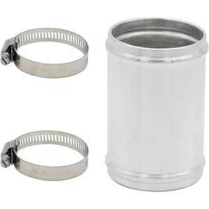 76mm(3") OD 76mm(3") Length Straight 6061 Aluminum Alloy Hose Joiner Intercooler Pipe Connector High Gloss Polished Air Intake Tube with Bead Roll