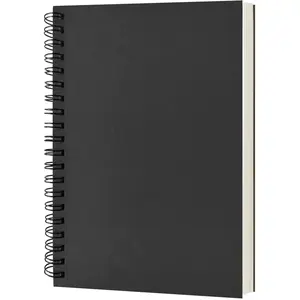 Blank Spiral Notebook, 1-Pack, Soft Cover, Sketch book, 100 Pages / 50 Sheets, 7.5 inch x 5.1 inch (Black)