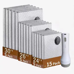 2026 Upgraded Plastic Vacuum Seal Compression Bags with Rechargeable Pump - 15-Piece Home Organizer Set, 3 Sizes, Lightweight Waterproof Reusable, 140L/Min Powerful Air Removal for Effortless Vacuuming, Instantly Transform Bulky Duvets, Organize Your Home