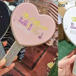 Heart Shaped Mirrors - Pink & White Options with "LA" Design and "The Official" Text