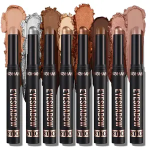 8 Piece Eyeshadow Stick Beauty Eye Makeup Products Eyeshadows Matte Shimmer Metallic Waterproof Long-Lasting Smudge-Proof Eye Shadow Smoke Effect Highlighter Makeup Tool Set