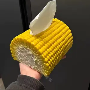 Creative Corn Tissue Box - Modern Minimalist Chinese Style for Living Room/Dining Table, Durable Plastic, Multi-Functional Home Decor
